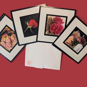 90s Vintage Set Of Floral Romantic Blank‎ Card Set